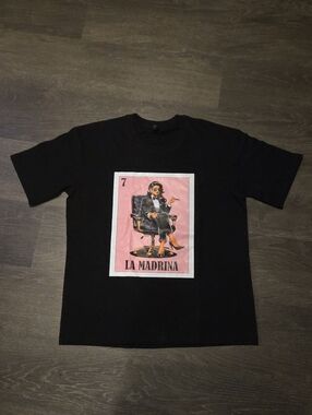 La Madrina Graphic Black T‑Shirt Size L